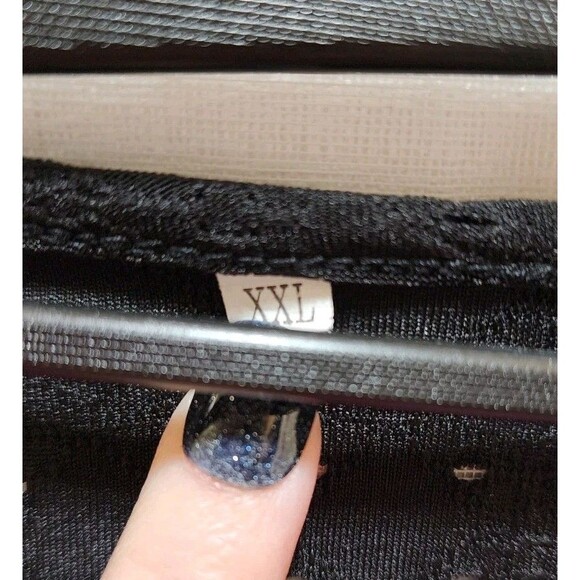 Women XXL Black Beige Shirt V-Neck Eyelet Embroided Petal Sleeve Boho Beach Chic - Picture 7 of 12